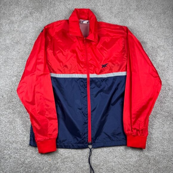 Vintage 70s 80s Asics Onitsuka Tiger Full Zip Up Running Jacket Size Medium Hood - Picture 1 of 8